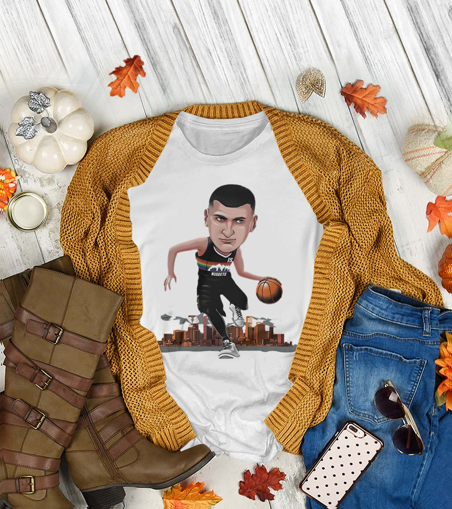 Nikola Jokić MVP Nuggets City Basketball Cartoon Player T-Shirt