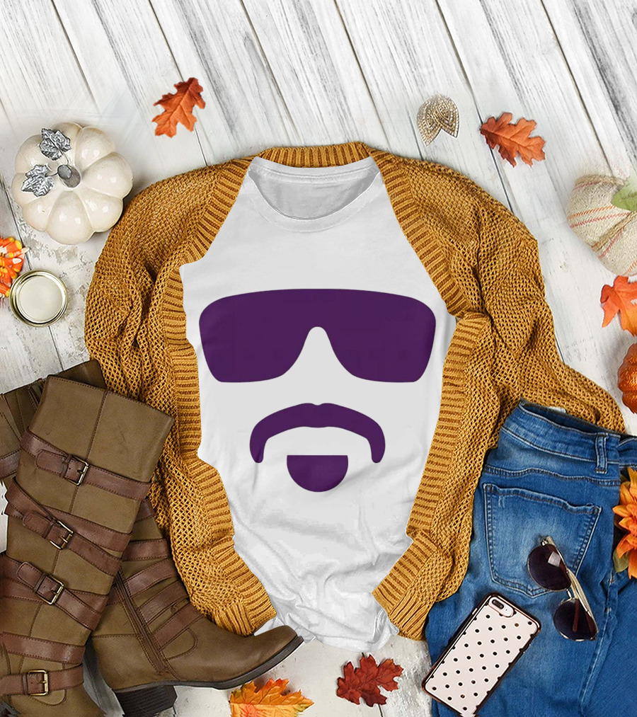 Hayden Travinski Moustache and Glasses Purple T-Shirt