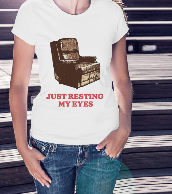 Just Resting My Eyes Armchair Retro Humor T-Shirt