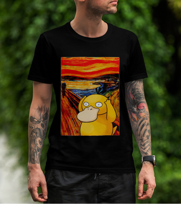 Screaming Psyduck In Classic Painting Mashup T-Shirt