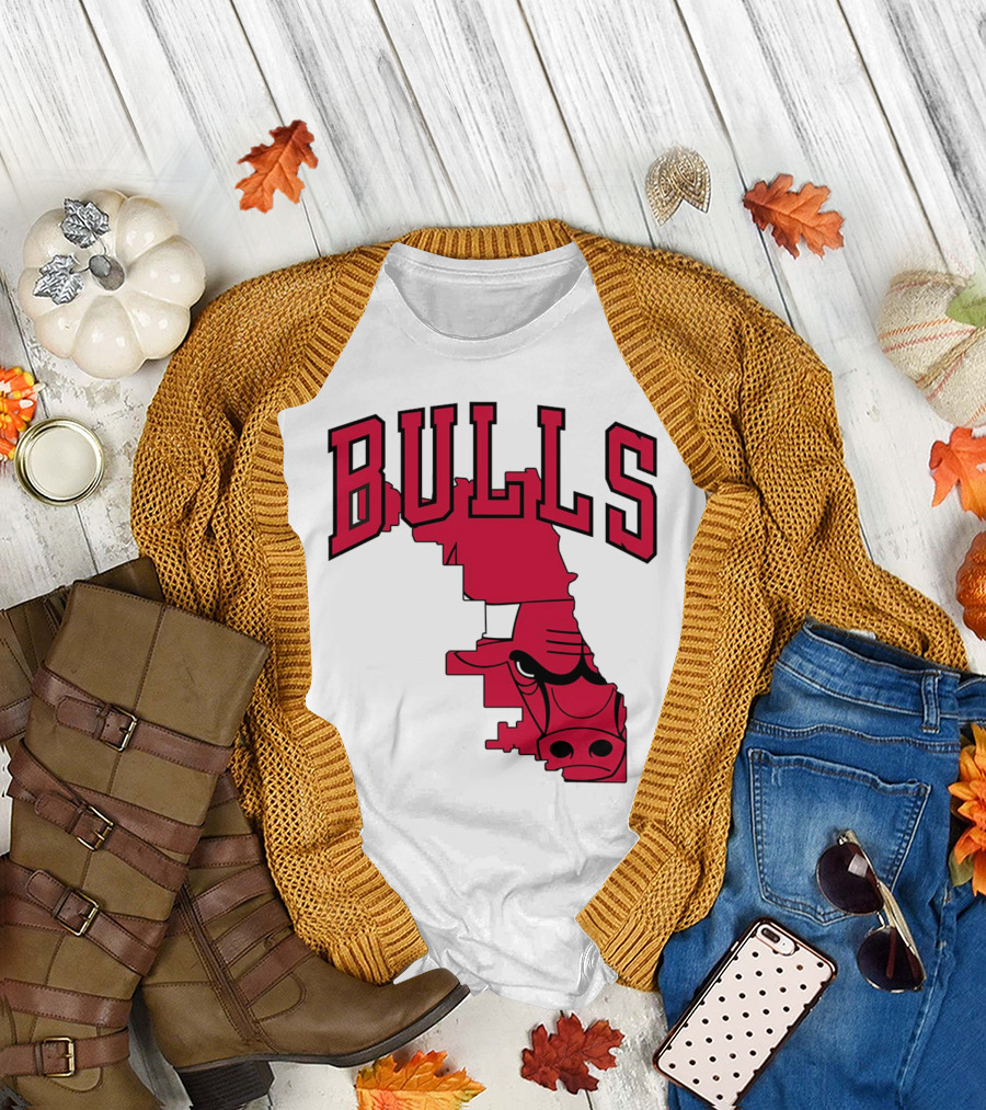 Bulls Chicago Map T-Shirt