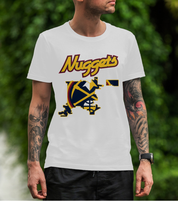 Nuggets Denver Map Basketball Team T-Shirt