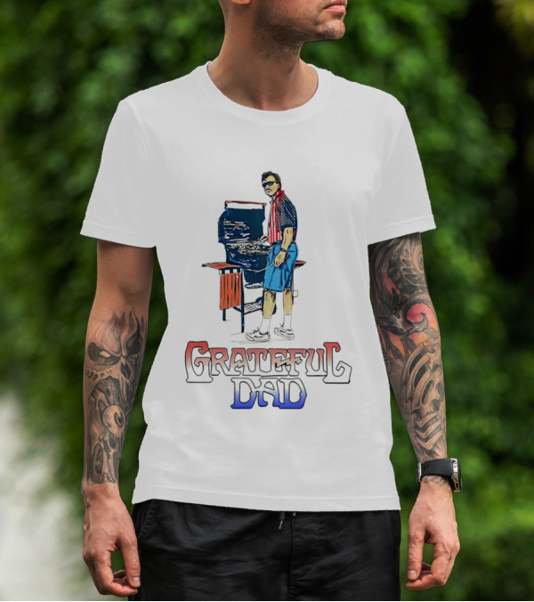 Grateful Dad Patriotic BBQ Celebration USA T-Shirt
