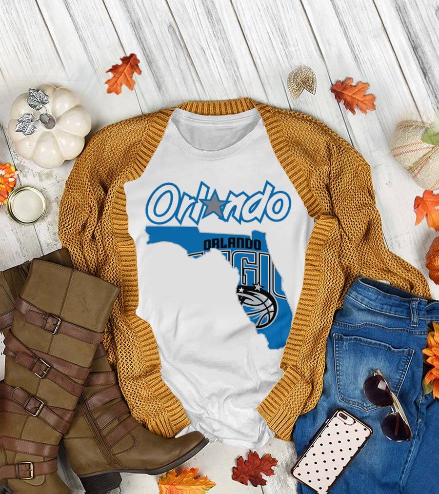 Orlando Magic Florida Map Basketball T-Shirt