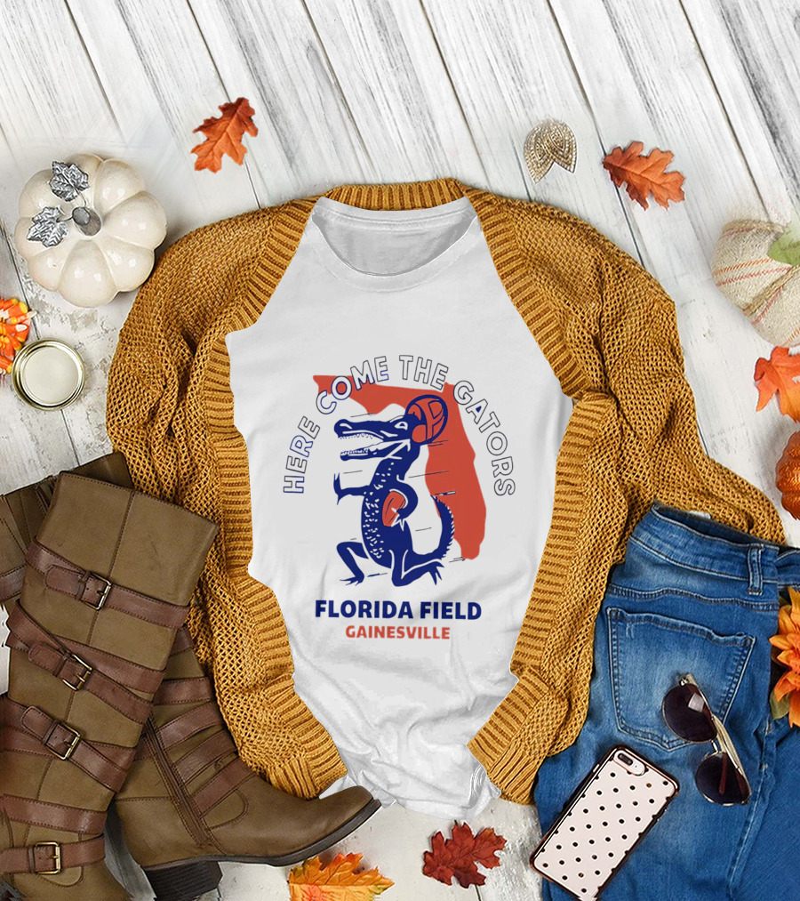 Here Come the Gators Florida Field Gainesville Football Basketball T-Shirt