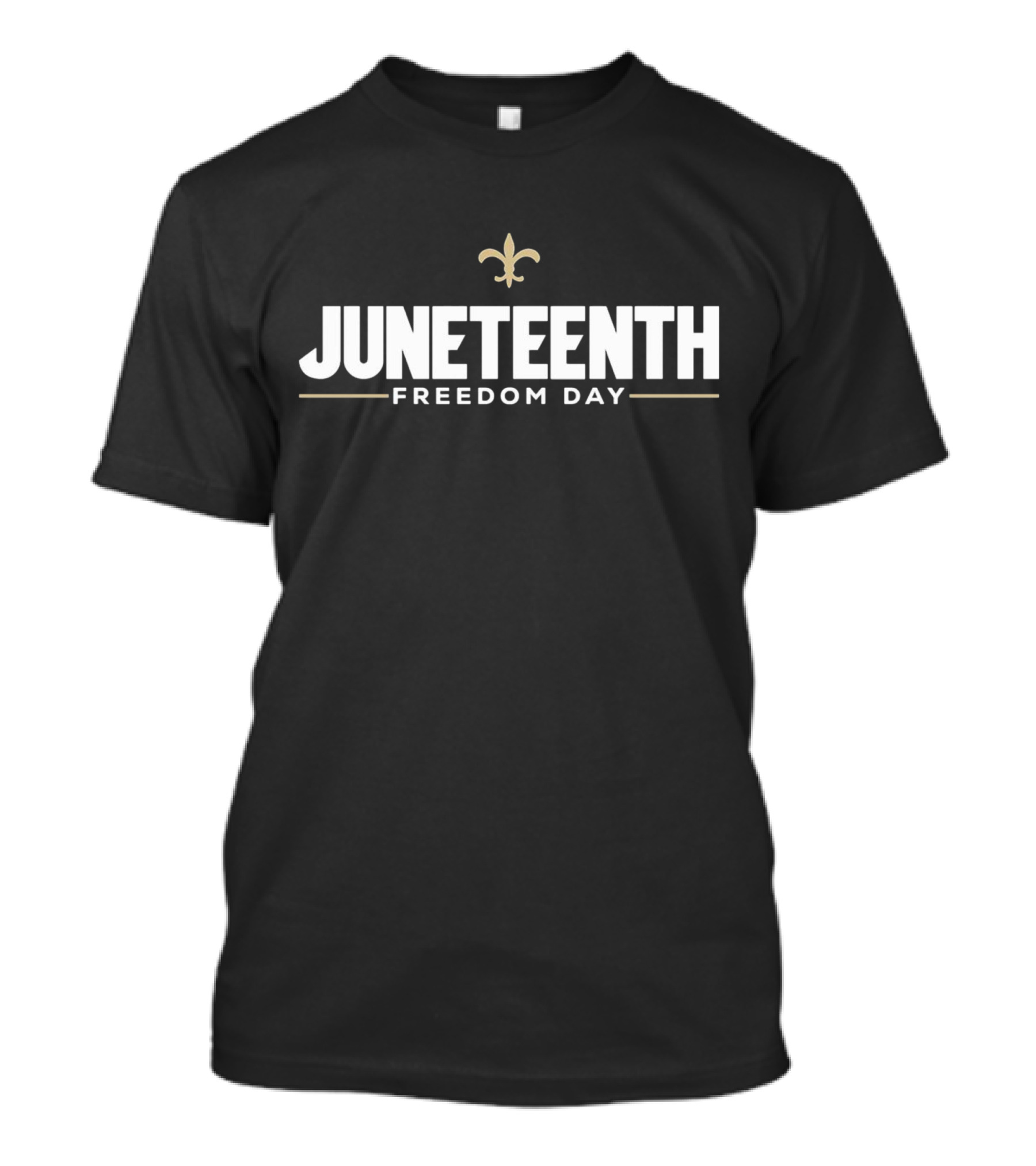Juneteenth Freedom Day Fleur-de-Lis Symbol New Orleans Saints T-Shirt