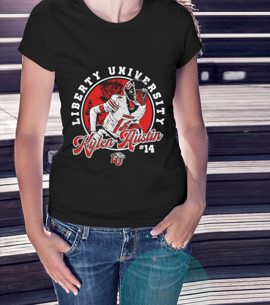 Liberty University Kylen Austin #14 NCAA Football Caricature T-Shirt