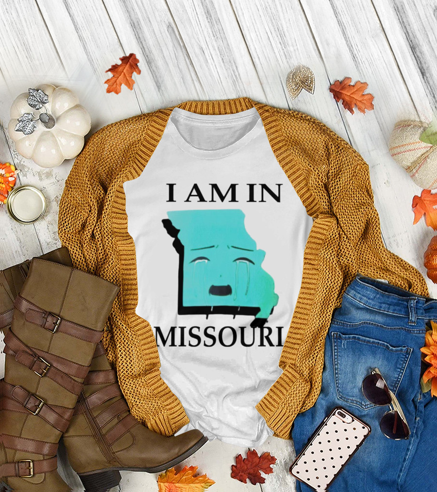 I Am in Missouri Crying Map Face T-Shirt