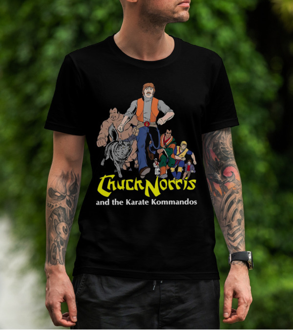 Chuck Norris And The Karate Kommandos Full Team Cartoon Reunion Adventure T-Shirt