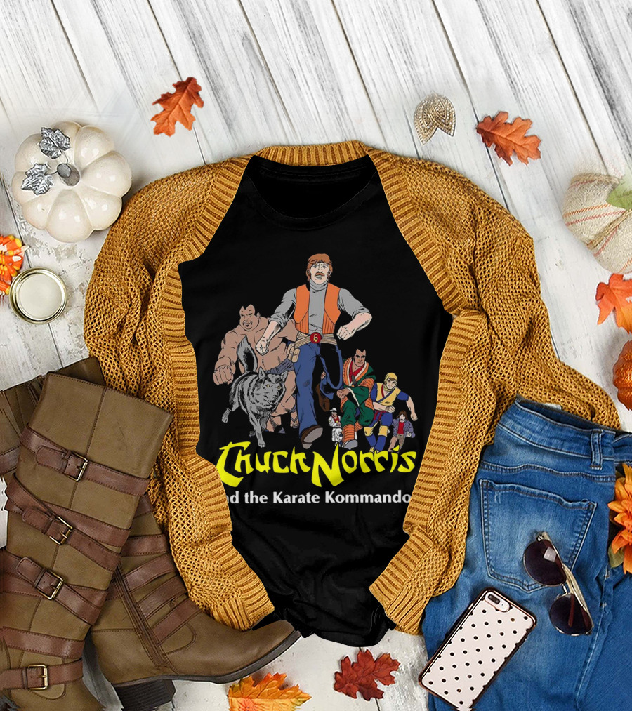 Chuck Norris and The Karate Kommandos Full Team Cartoon Reunion Adventure T-Shirt