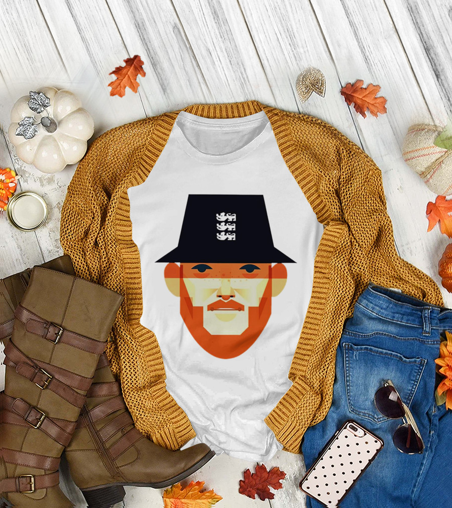 Ben Stokes Stanley Chow England Cricket Three Lions Hat T-Shirt