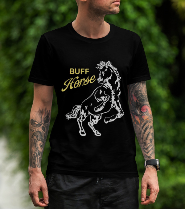 Buff Horse Stallion Graphic Strength T-Shirt