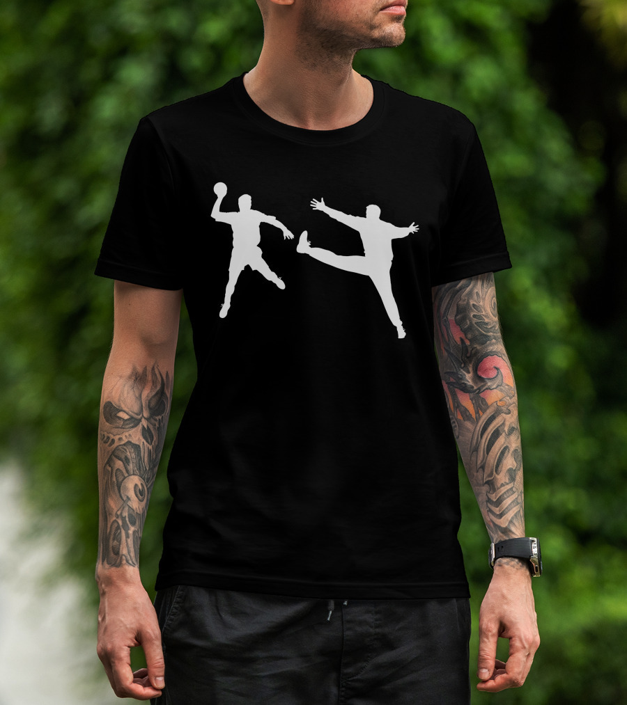 Handball Player And Goalkeeper Silhouettes T-Shirt