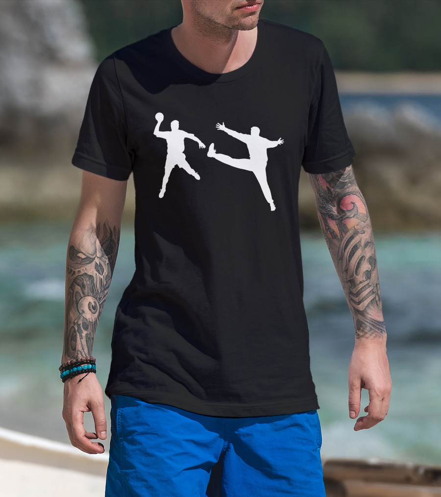 Handball Player And Goalkeeper Silhouettes T-Shirt