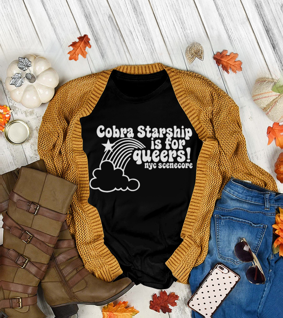 Cobra Starship Is for Queers NYC Scenecore Rainbow Cloud Star T-Shirt