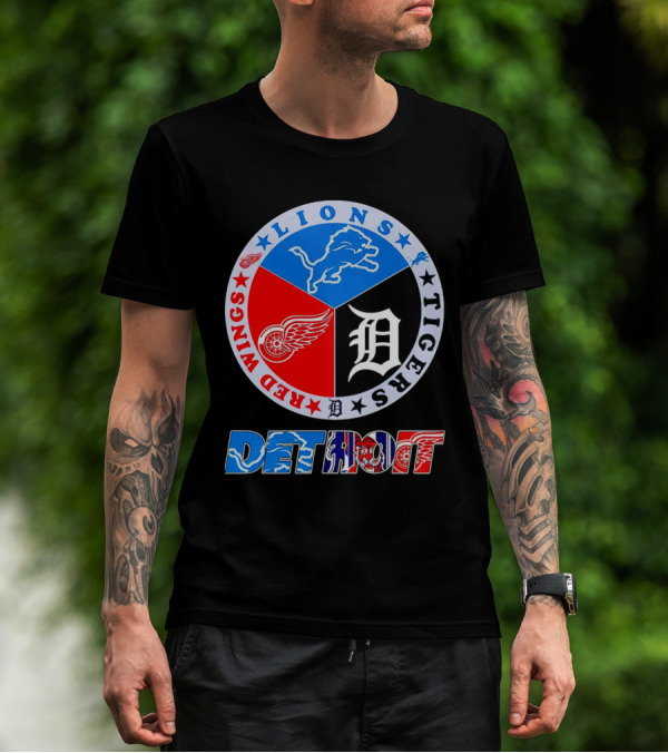 Detroit Red Wings Lions Tigers Logo Detroit T-Shirt