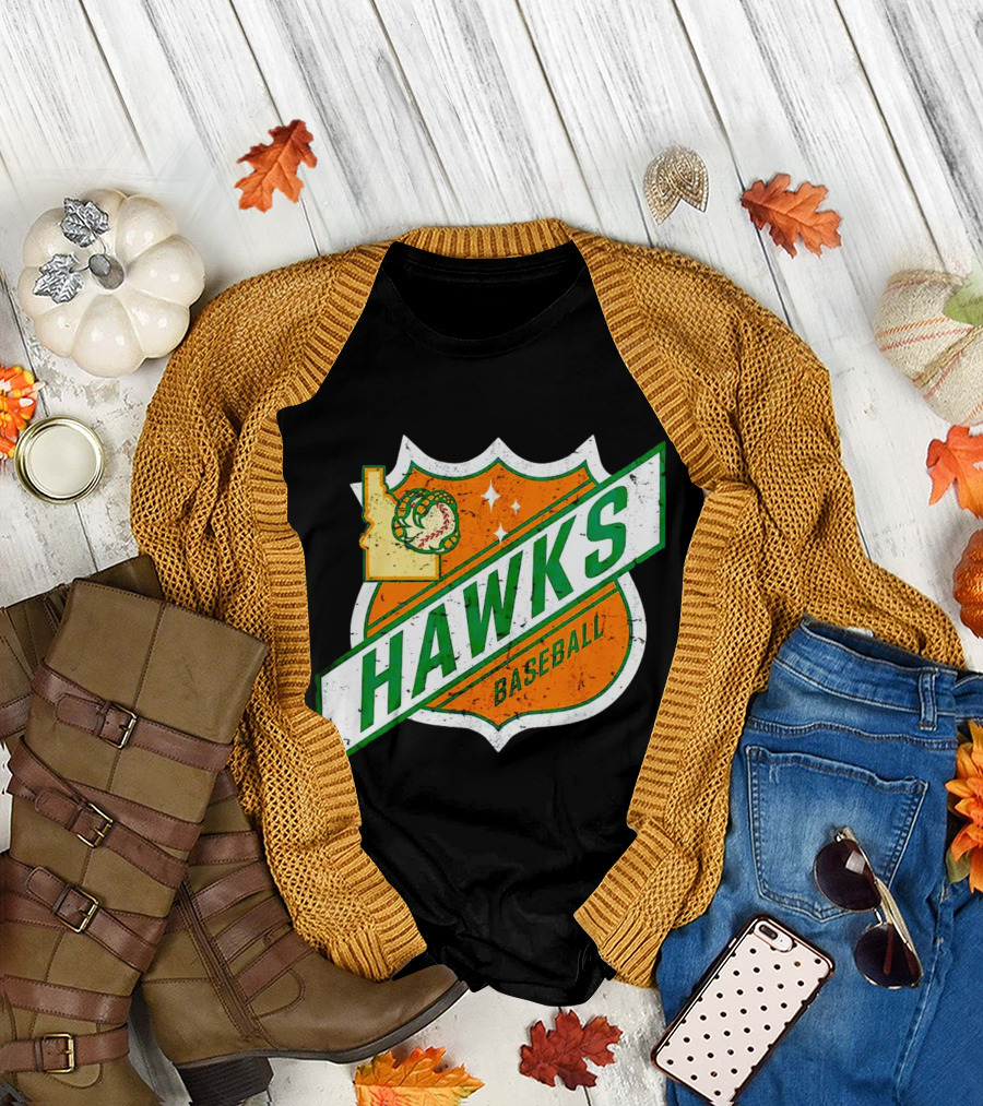 Hawks Baseball Idaho Highway Shield T-Shirt