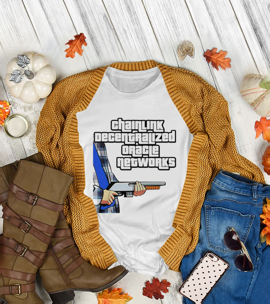 Chainlink Decentralized Oracle Networks Plaid Shirt Shotgun T-Shirt
