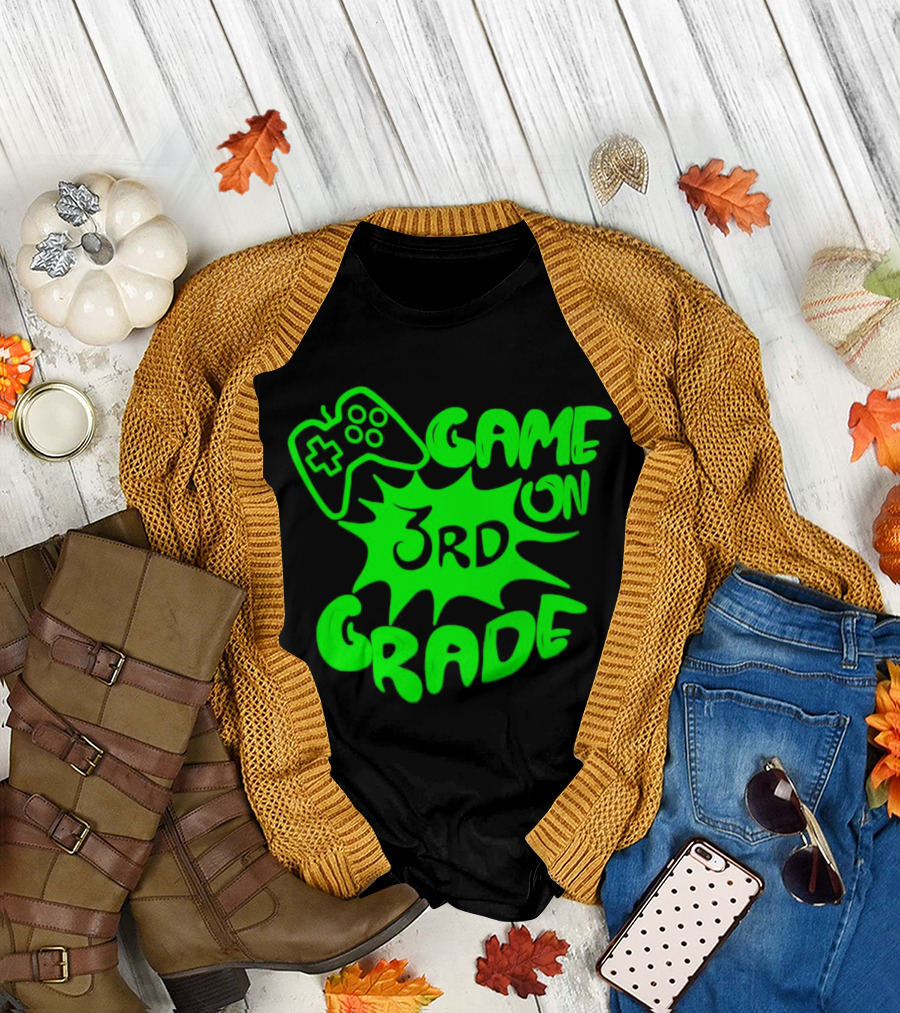 Game On 3rd Grade Gaming Controller Burst T-Shirt