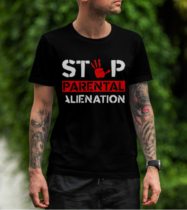 STOP PARENTAL ALIENATION Red Handprint T-Shirt