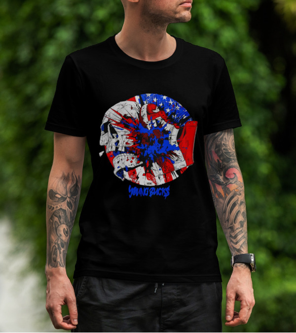 Young Bucks AEW Explosive American Skull Burst T-Shirt