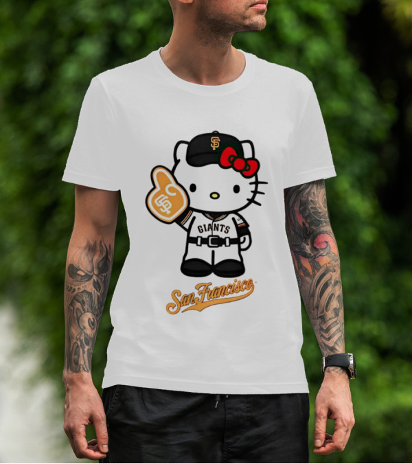 Hello Kitty San Francisco Giants Baseball Fan Character T-Shirt
