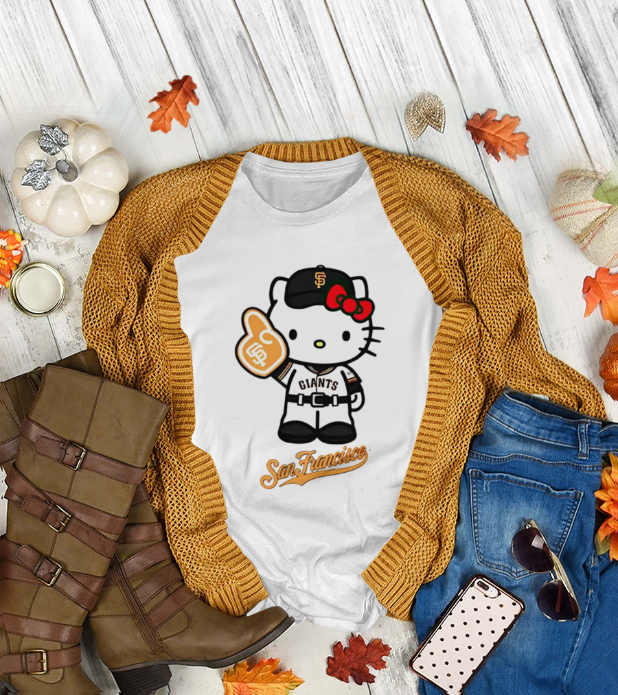 Hello Kitty San Francisco Giants Baseball Fan Character T-Shirt