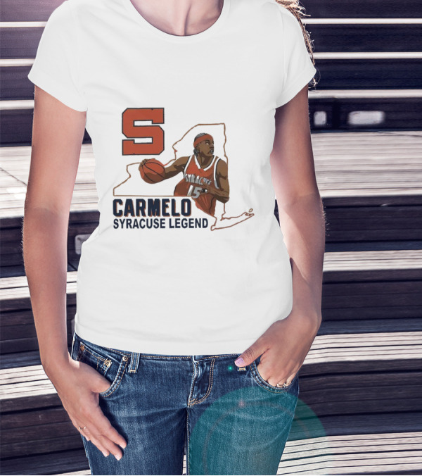 Carmelo Anthony Syracuse Legend Basketball Orange Number 15 T-Shirt