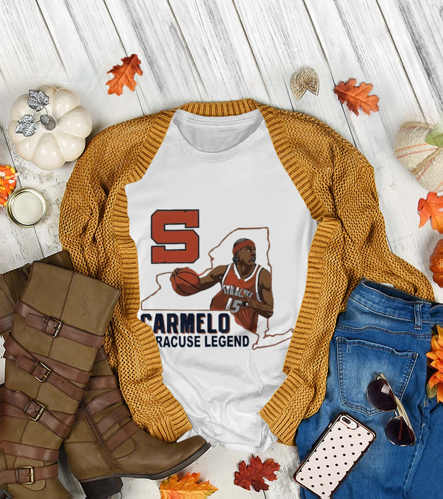 Carmelo Anthony Syracuse Legend Basketball Orange Number 15 T-Shirt