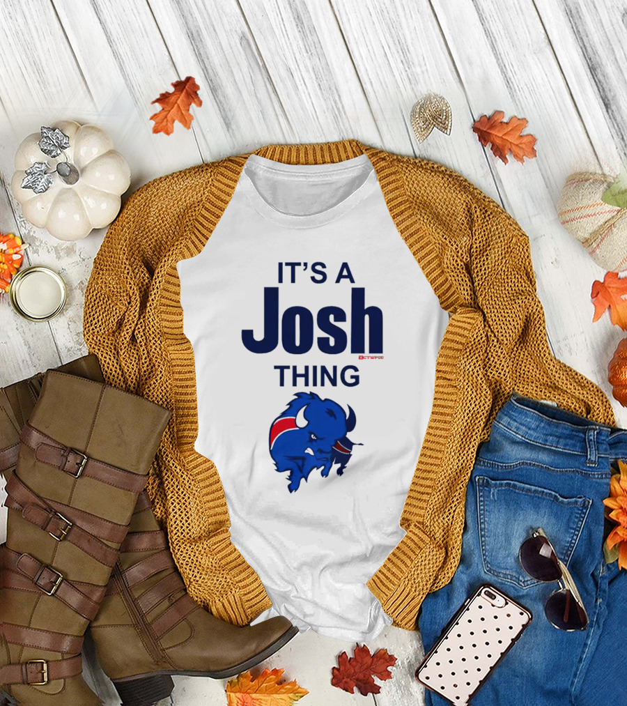 It's A Josh Thing Buffalo Bills Blue Red Bison T-Shirt