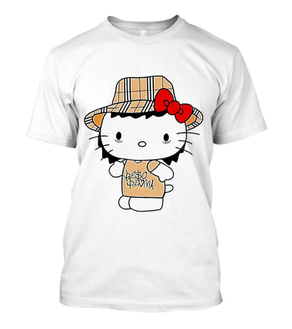 Peso Pluma Hello Kitty Plaid Hat Red Bow T-Shirt