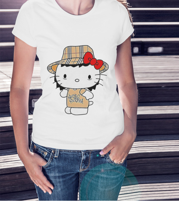 Peso Pluma Hello Kitty Plaid Hat Red Bow T-Shirt