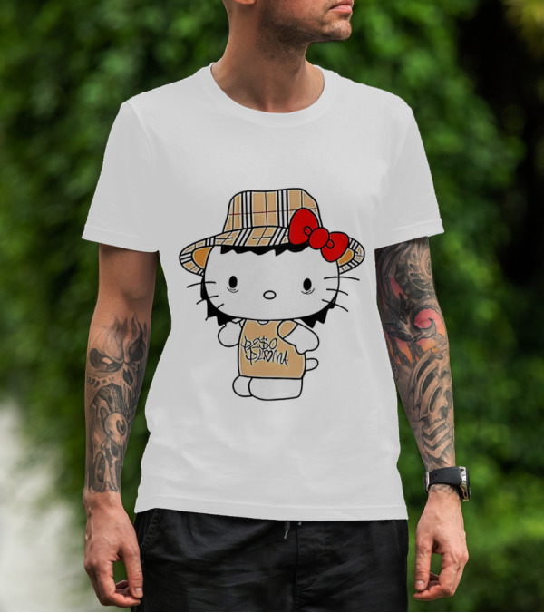 Peso Pluma Hello Kitty Plaid Hat Red Bow T-Shirt
