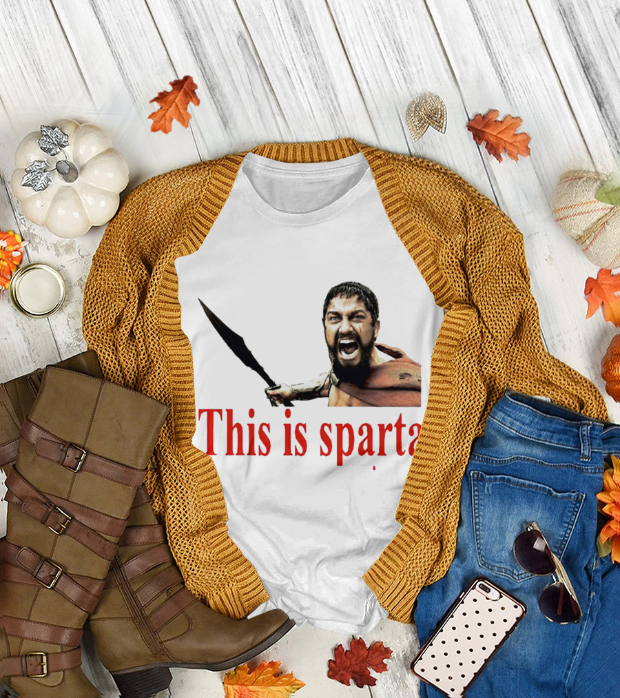 This Is Sparta Gerard Butler 300 Movie Scene Iconic Shout T-Shirt