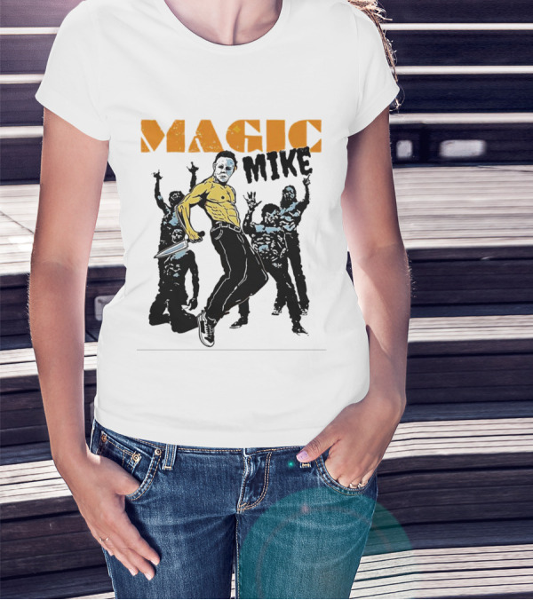 Michael Myers Magic Mike Halloween Crossover Dance Mashup T-Shirt