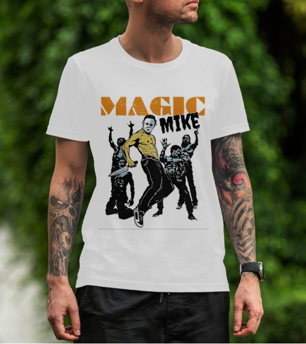 Michael Myers Magic Mike Halloween Crossover Dance Mashup T-Shirt