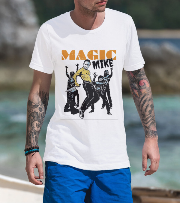 Michael Myers Magic Mike Halloween Crossover Dance Mashup T-Shirt