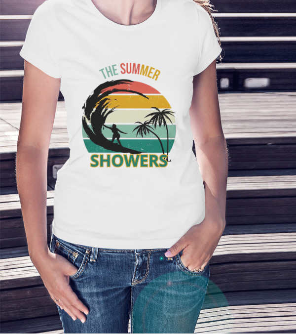 The Summer Showers Surfing Vintage Stripes T-Shirt