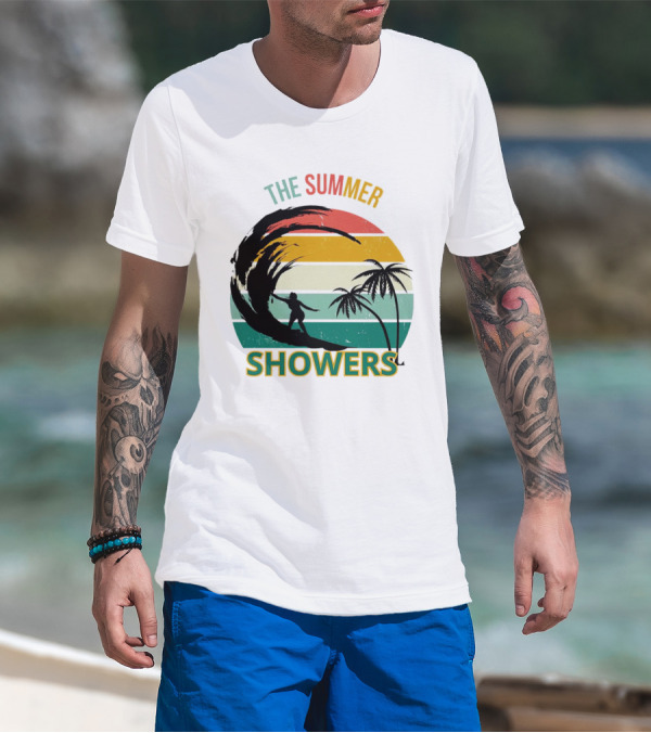 The Summer Showers Surfing Vintage Stripes T-Shirt