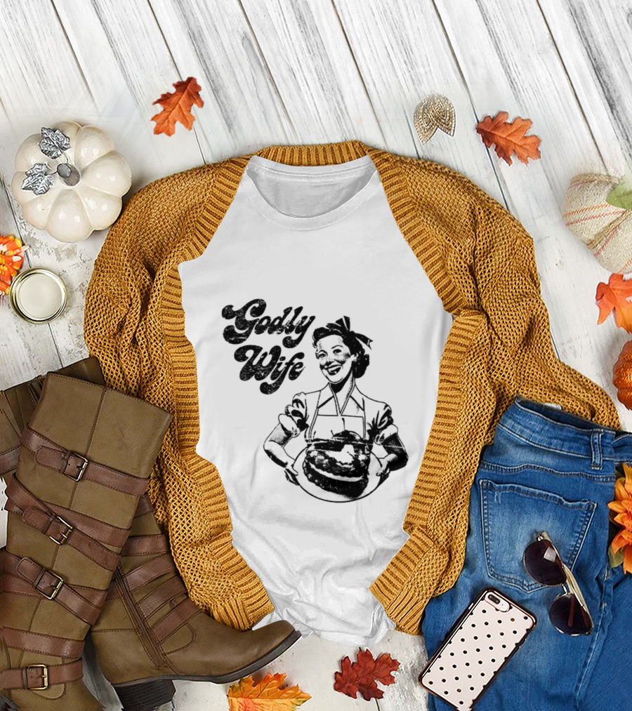 Godly Wife Retro Baking Housewife T-Shirt