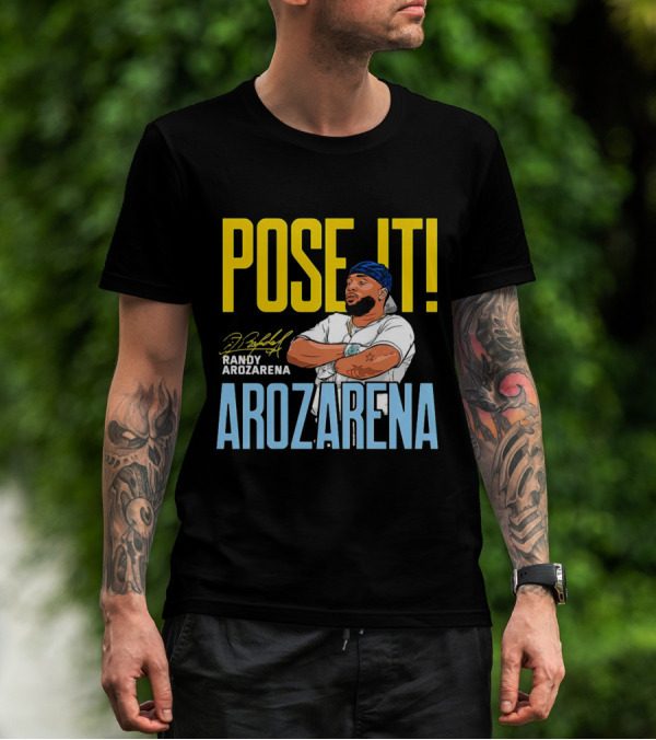 Pose It Randy Arozarena Arozarena Signature Tampa Bay Rays T-Shirt