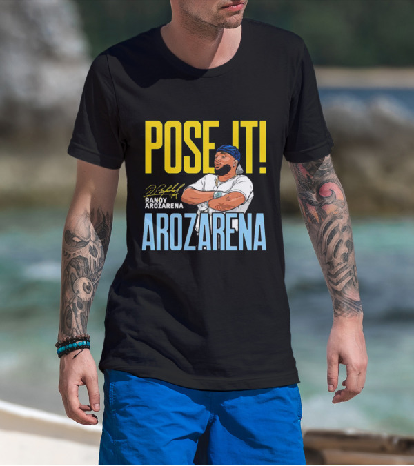 Pose It Randy Arozarena Arozarena Signature Tampa Bay Rays T-Shirt