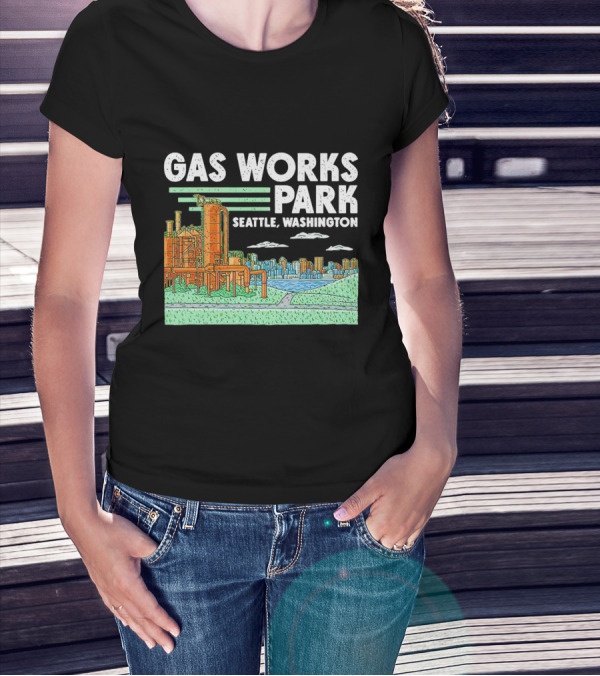 Gas Works Park Seattle Washington Industrial Landmark Skyline T-Shirt
