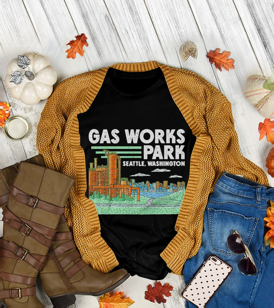 Gas Works Park Seattle Washington Industrial Landmark Skyline T-Shirt