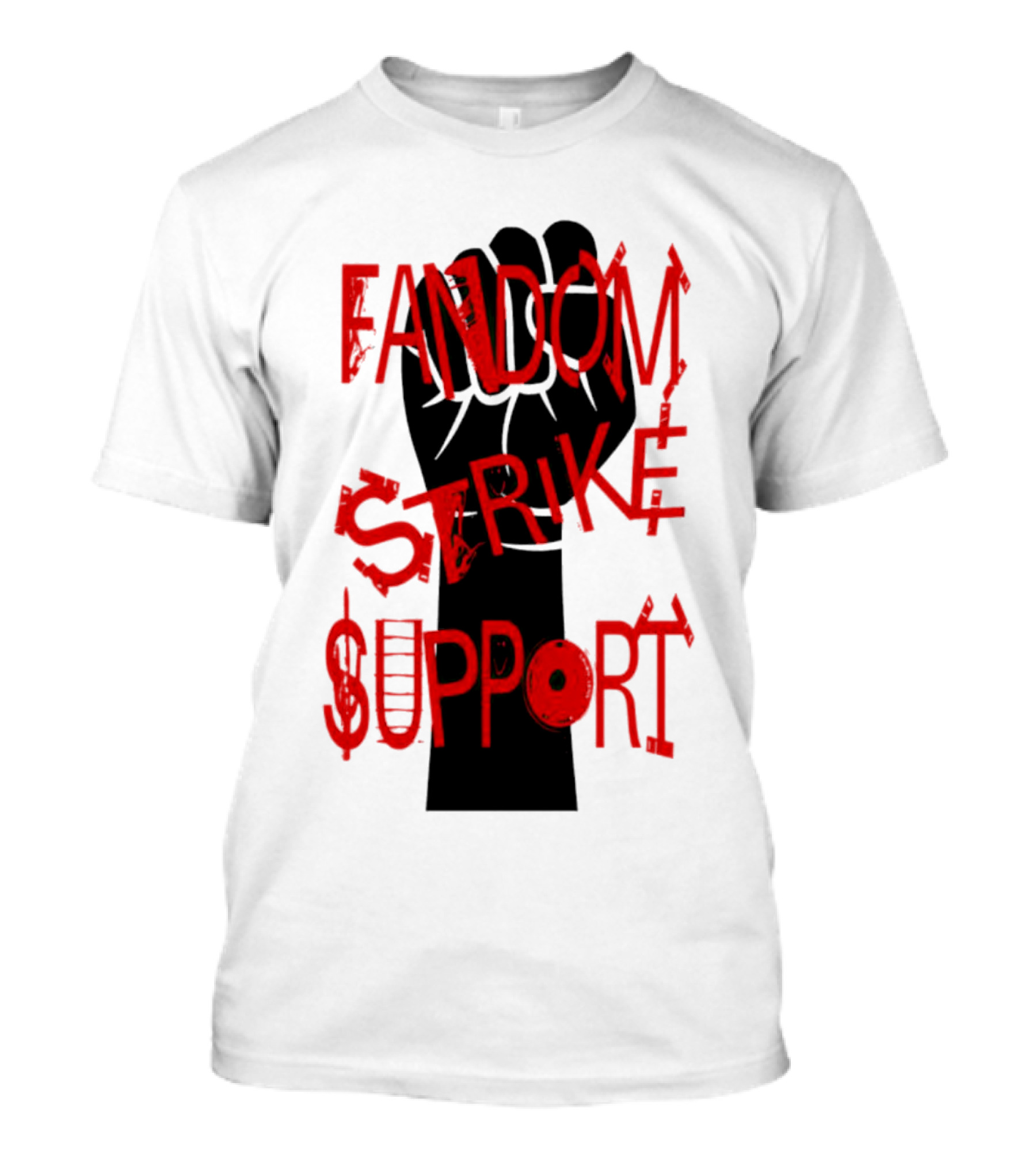 Fandom Strike Support Raised Fist Solidarity T-Shirt
