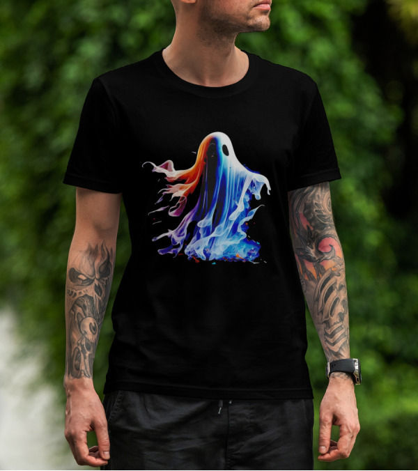 Ghost Halloween Vivid Colorful Abstract Specter T-Shirt