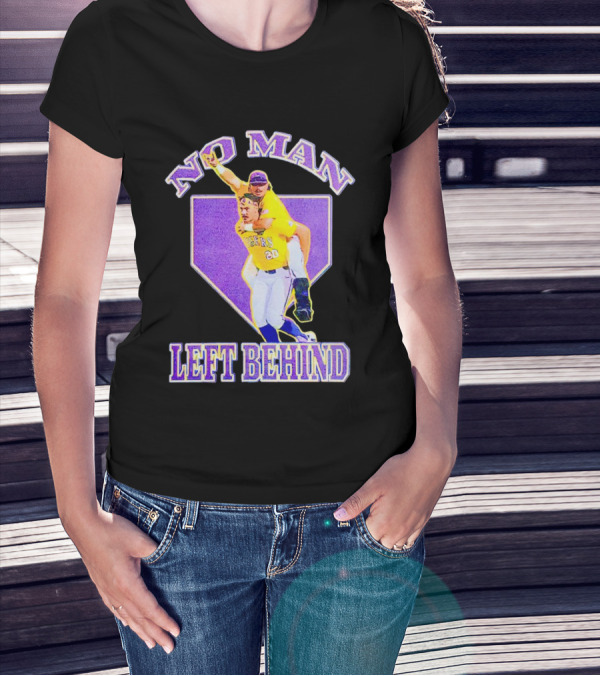 No Man Left Behind LSU Tigers Baseball Team Spirit T-Shirt