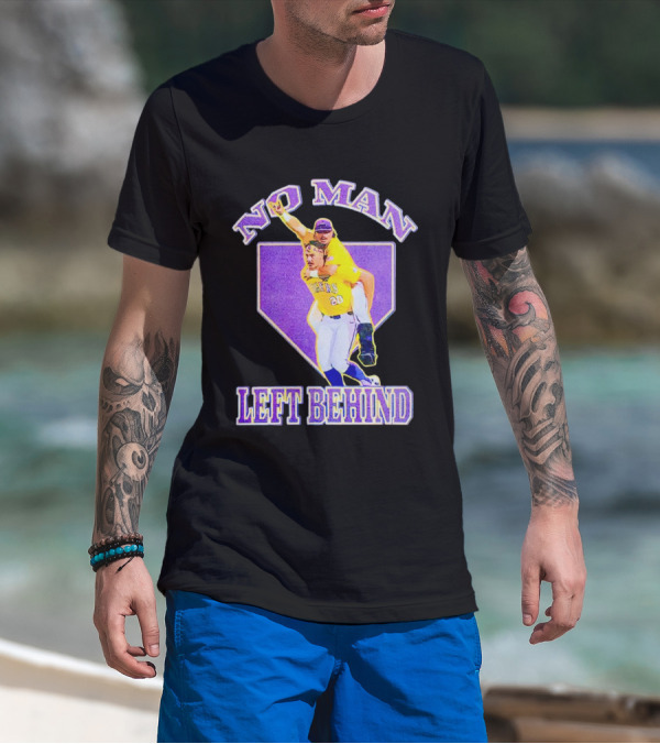 No Man Left Behind LSU Tigers Baseball Team Spirit T-Shirt