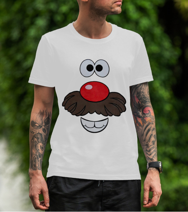 Mr. Potato Head Face Features Cartoon Eyes Nose Mouth T-Shirt