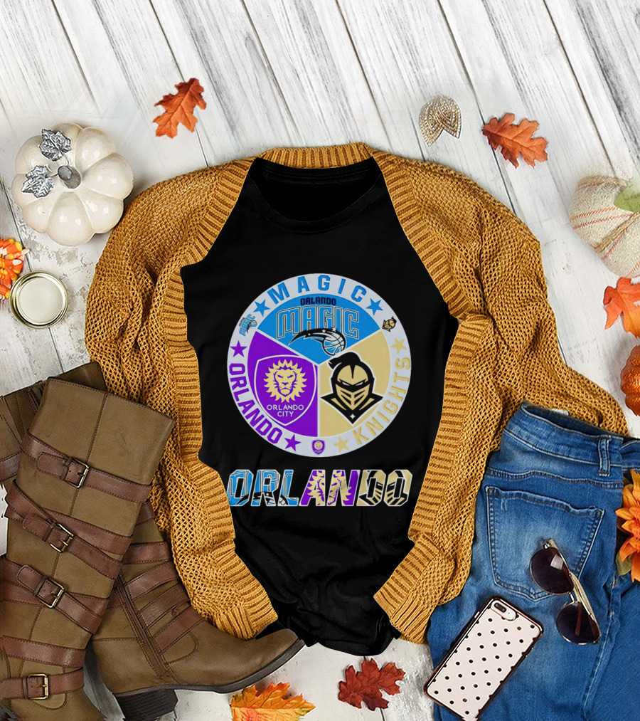 Orlando Magic Orlando City UCF Knights Stars Badge T-Shirt